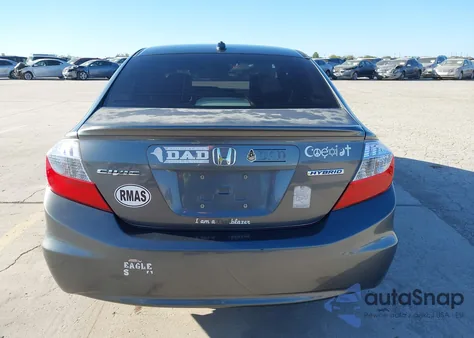 2012 Honda Civic Hybrid from USA, damaged, VIN JHMFB4F38CS001093